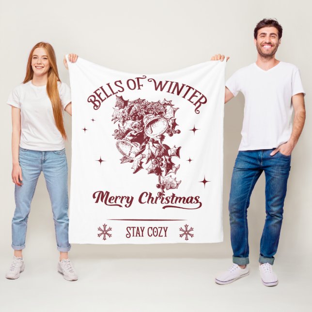 Glocken des winterlichen Weihnachtsklassikers Fleecedecke (Beispiel)