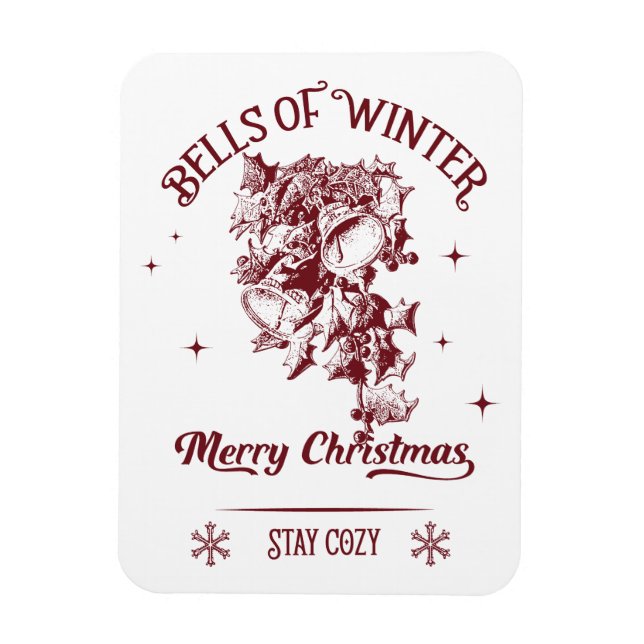Glocken des winterlichen Weihnachtsklassikers Magnet (Vertikal)