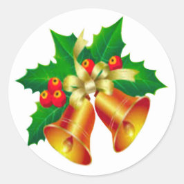 Glocken und Holly-Umschlag Aufkleber