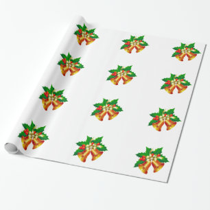 Glocken und Holly Wrapping Paper Geschenkpapier