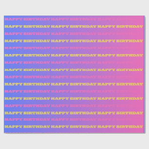 GLOCKENGLÜCK PAPIER, SÜß, ROSA, LILA, GELB GESCHENKPAPIER