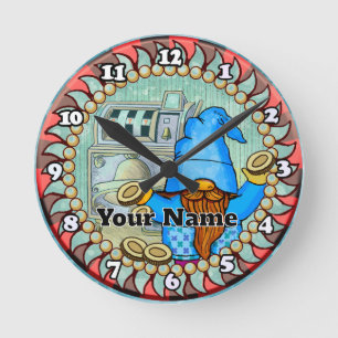 Glockenschlitze Gnom Runde Wanduhr