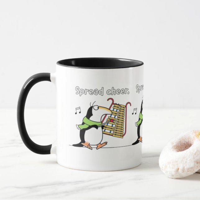 GLOCKENSPIEL PENGUIN "Spread Cheer" Sandra Boynton Tasse (Mit Donut)
