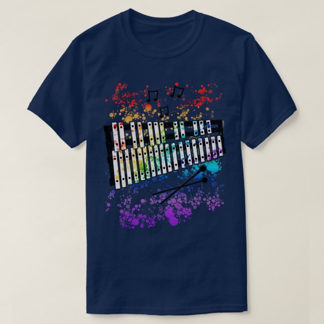 Glockenspiel Rainbow Colors Glockenspielmusik T-Shirt (Design vorne)