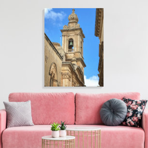 Glockenturm in Mdina, Malta. Leinwanddruck