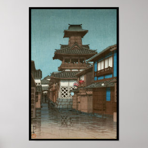 Glockenturm in Schienbein Okayamas Hasui Kawase Poster