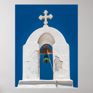 Glockenturm von Mykonos Poster