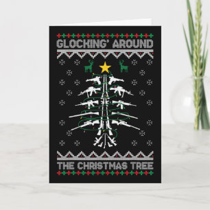 Glocking Around The Christmas Tree hässlicher Weih Karte