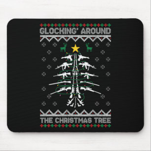 Glocking Around The Christmas Tree hässlicher Weih Mousepad