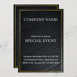 Gloden Frame Black Corporate Party Einladung Card