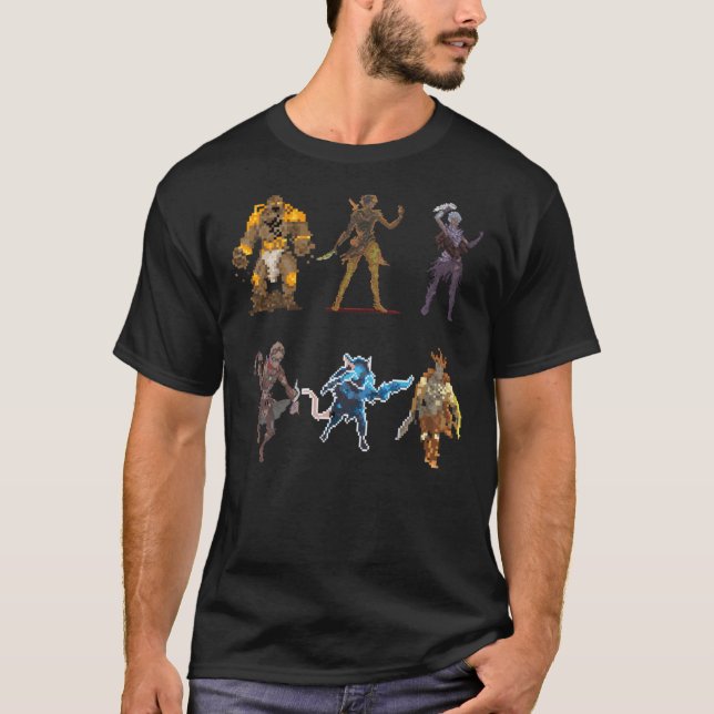 Gloomhaven Starter Characters Pixel Design - Board T-Shirt (Vorderseite)