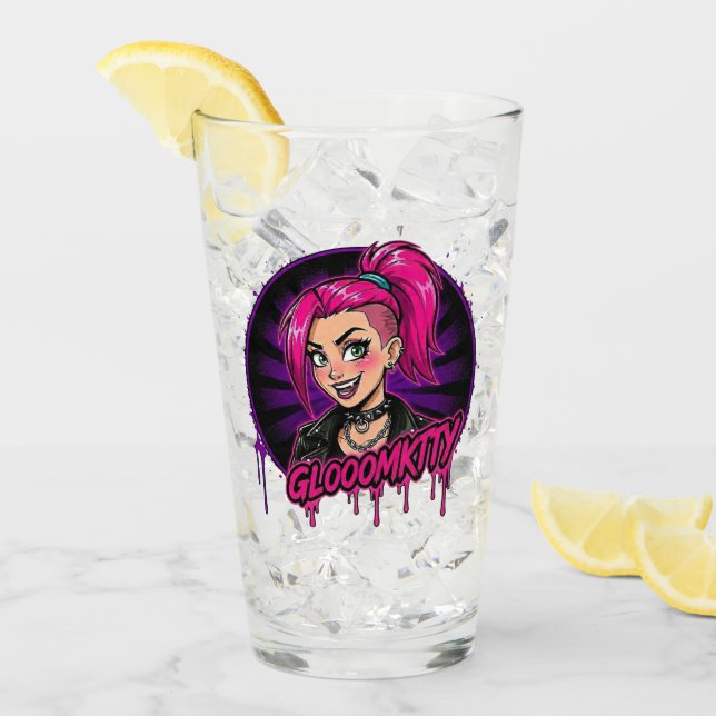 Gloomkitty Glas Tasse (Vorderseite Ice)