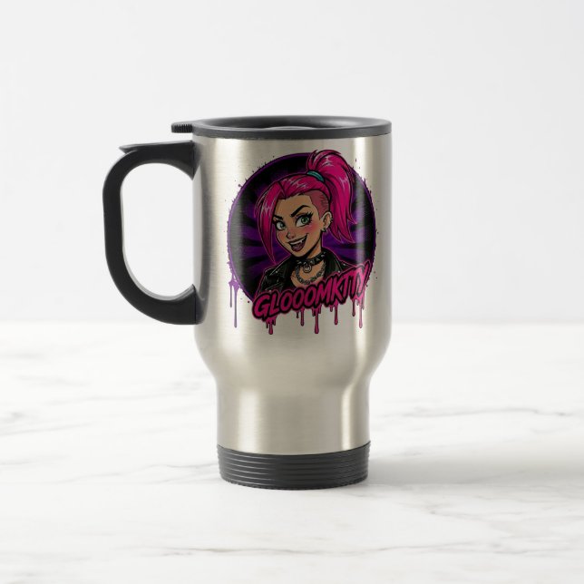 Gloomkitty Reise-/Pendler-Tasse Reisebecher (Links)