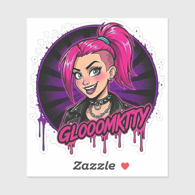 Gloomkitty-Vinyl-Aufkleber Aufkleber (Blatt)