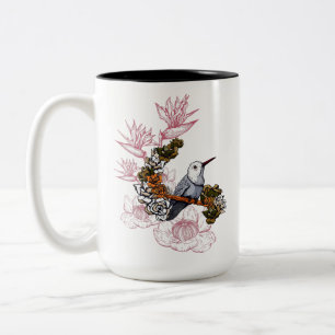 Gloomöwe und Vogel mit Blume Zweifarbige Tasse