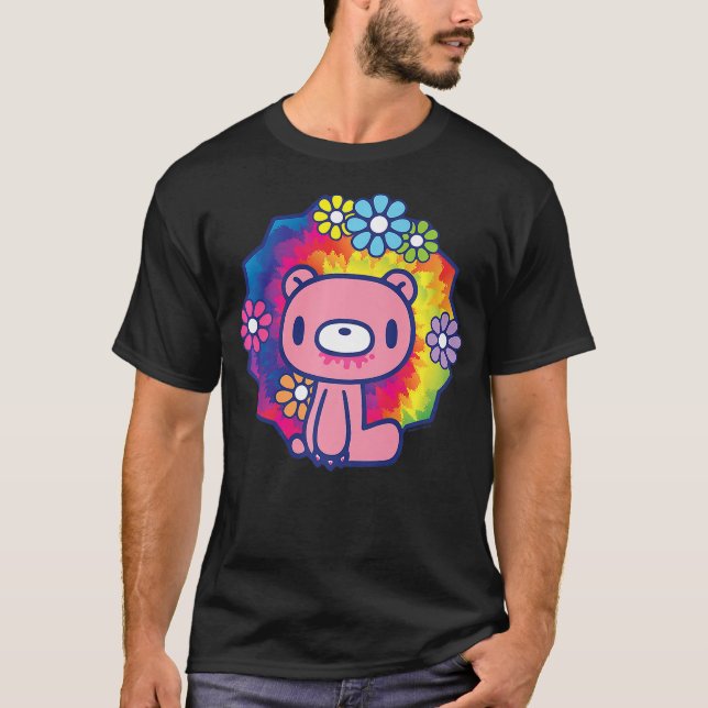 Gloomy Bear The Naughty Grizzly 70's Hippy Flowers T-Shirt (Vorderseite)