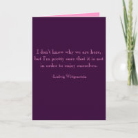 Gloomy Birthday Card, Wittgenstein