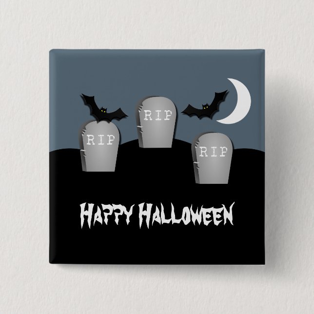 Gloomy Graveyard Halloween Button (Vorderseite)