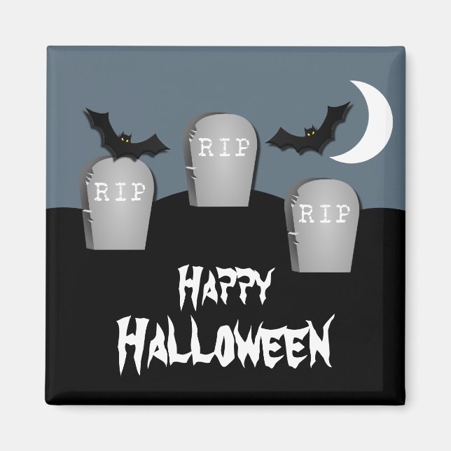 Gloomy Graveyard Halloween Magnet (Vorne)