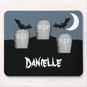Gloomy Graveyard Halloween Mousepad