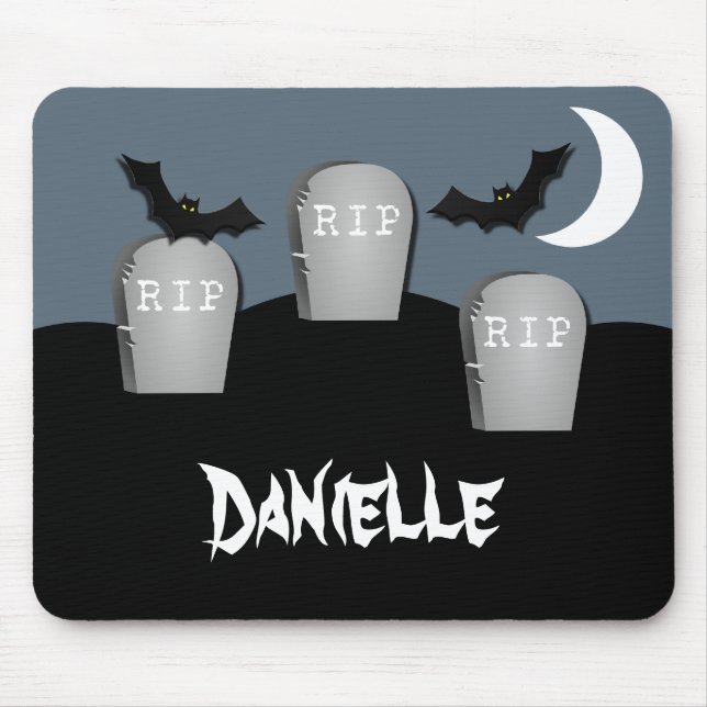 Gloomy Graveyard Halloween Mousepad (Vorne)