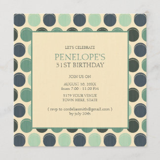 Gloomy Ocean Adult Polka Dot Birthday Einladungen