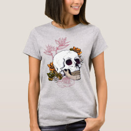 Gloomy Skull mit Strelitzia Blume T - Shirt