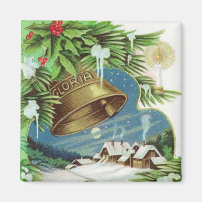 Gloria Christmas Bell Vintag Magnet (Vorne)