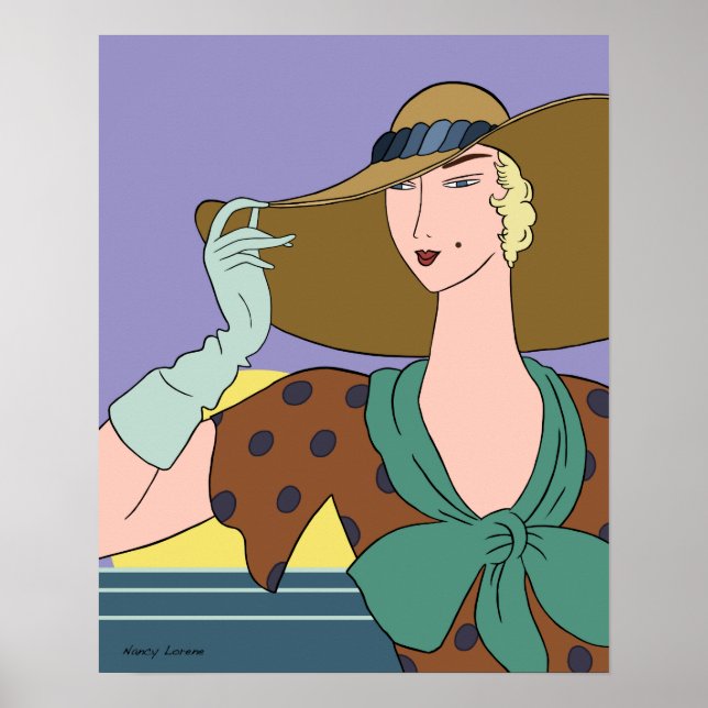 Gloria in Aquamarin und Periwinkle Poster (Vorne)