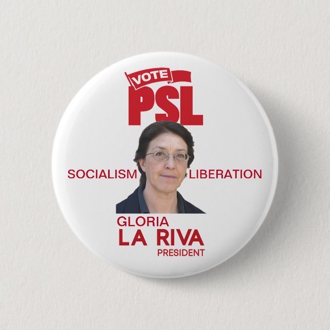 Gloria La Riva für den Präsidenten 2020 Button (Vorderseite)
