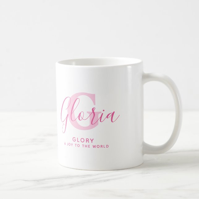 Gloria name meaning and monogram pink text kaffeetasse (Rechts)