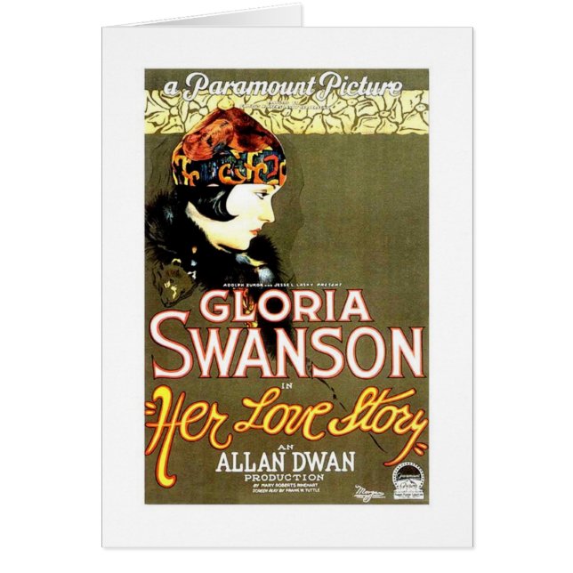 Gloria Swanson ihr Liebe-Geschichtenfilmplakat (Vorne)