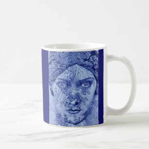 Gloria Swanson in blau Kaffeetasse