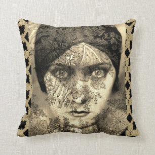 Gloria Swanson mit Spitze-Akzent-Kissen Kissen