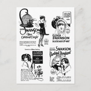 Gloria Swanson Stummfilm-Werbung Postkarte