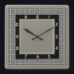 Gloriöser Art Déco Quadratische Wanduhr<br><div class="desc">Ich liebte es, diese Wanduhr zu bauen. Ich benutzte ein Kunstmuster für den Deko der Grenze und fügte ein schwarzes Quadrat für die Mitte und andere Elemente hinzu, um diese schöne Wanduhr zu schaffen. Ich hoffe, dass es dir genauso gefällt wie mir. Auch das würde die meisten Zuhause Anzug und...</div>