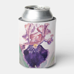Glorioues Lila Iris Aquarellmalerei Dosenkühler