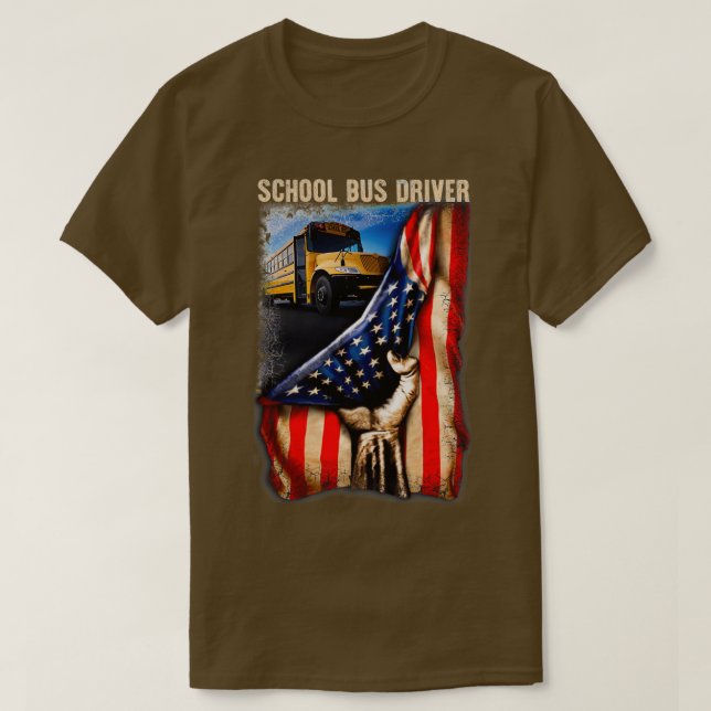 Glorious American School Bus Driver T-Shirt (Design vorne)