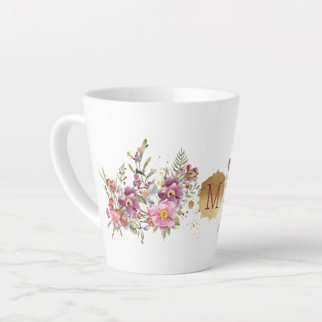 Glorious Blume Garland Personalisiert Milchtasse (Linke Ecke)
