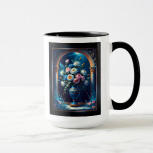 Glorious floral Bouquet under moonlit Sky Tasse