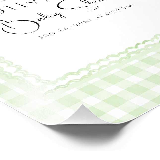 Glorious Gingham Baby Shower Welcome Poster (Ecke)