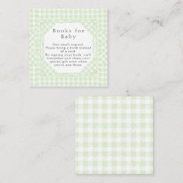 Glorious Green Gingham Books for Baby Mitteilungskarte
