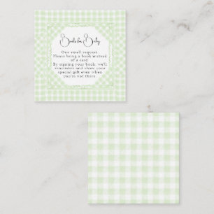 Glorious Green Gingham Books for Baby Mitteilungskarte