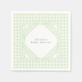 Glorious Green Gingham Serviette