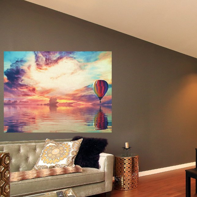 Glorious Hot Air Ballon Sunrise Aquamarin Peach Go Poster (Von Creator hochgeladen)