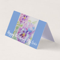 Glorious Lila Pansy Painting Liebe Geburtstagskart