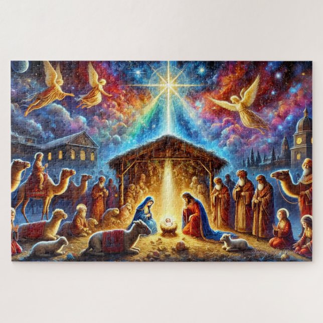 Glorious Nativity Scene Christmas Manger Story Puzzle (Horizontal)