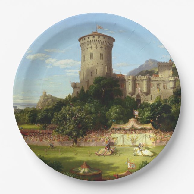 Glorious Past (mittelalterliche Büste) (Vintage Ku Pappteller (Vorderseite)