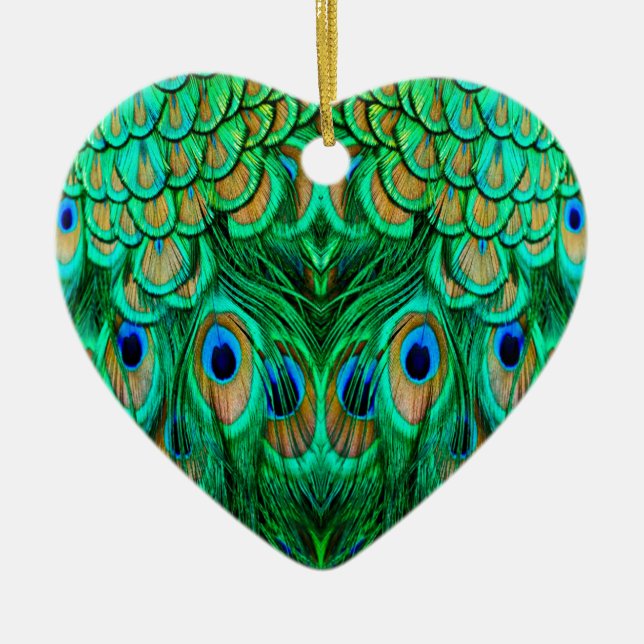 Glorious Peacock Feathers Keramikornament (Vorne)