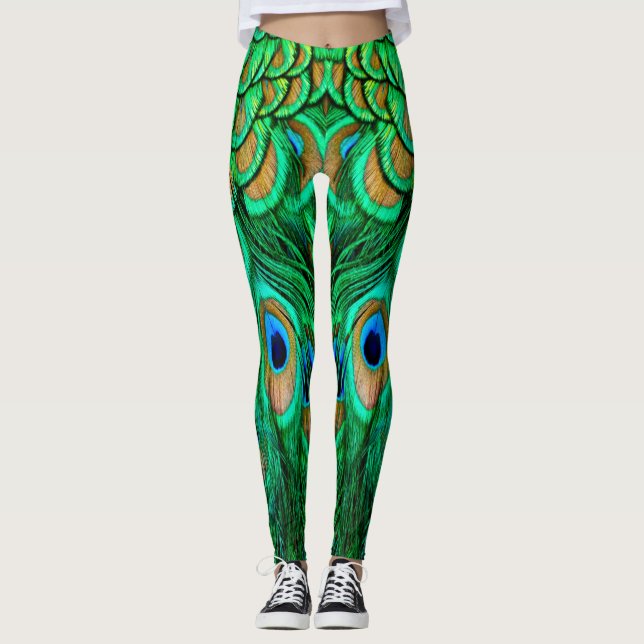 Glorious Peacock Feathers Leggings (Vorderseite)